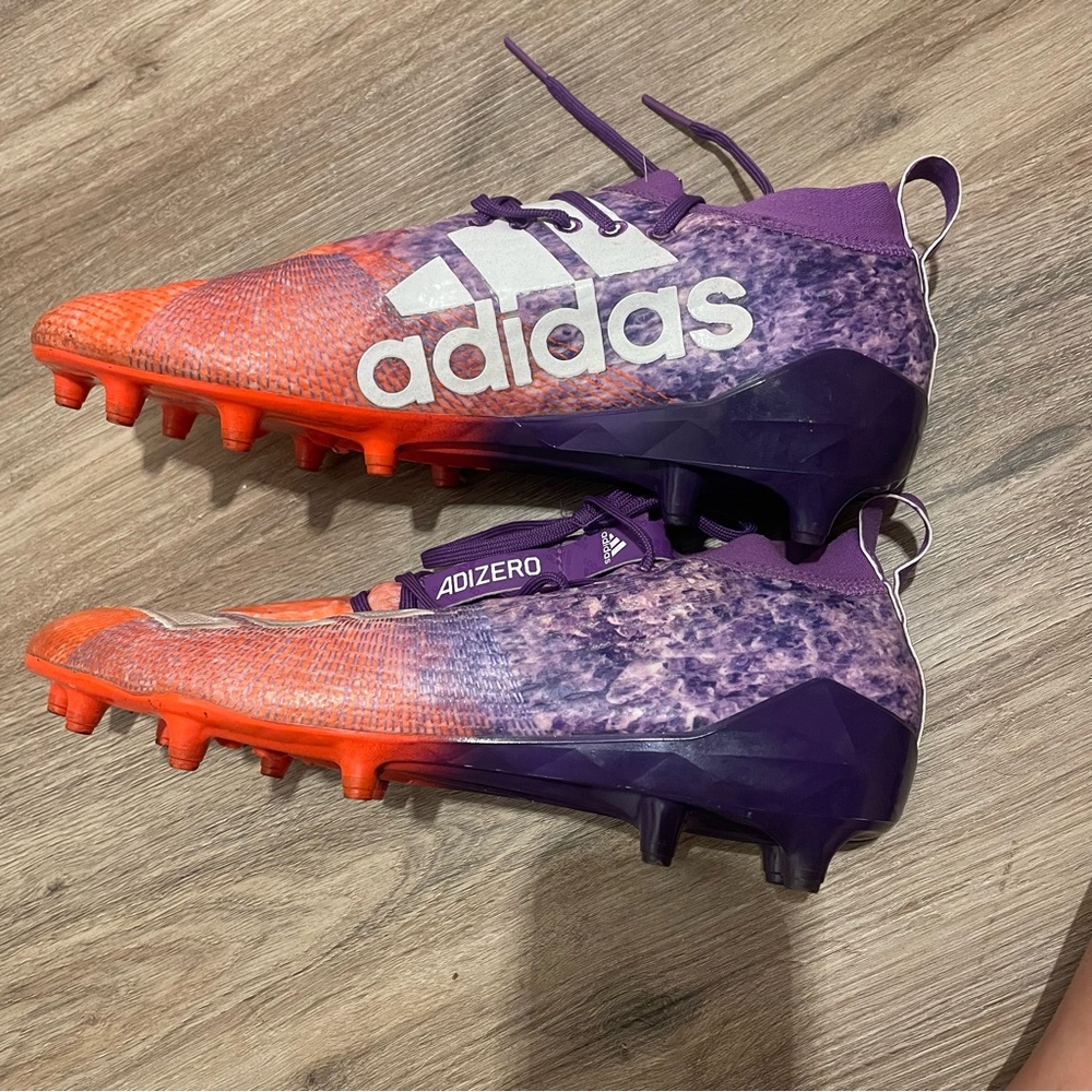 ADIDAS adizero orange & purple Football Cleats